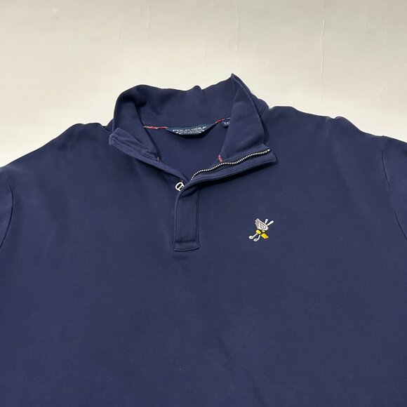 Polo Golf Ralph Lauren Sweatshirt Mens sz XXL Winged Foot logo 1/4 zip navy blue - Picture 2 of 12